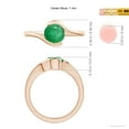 thumbnail image 6 of ANGARA Natural Semi Bezel-Set Solitaire Round Emerald Bypass Engagement Ring in 14K Rose Gold for Women (Size-6.5mm) | May Birthstone, Anniversary, Jewelry Gift for Women | Natural Emerald Ring, 6 of 10