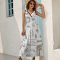 thumbnail image 5 of Paris Cafe Painting Sleeveless Dress Dresses Women Summer Evening Dresses Ladies Bohemia Long Dresses, 5 of 9