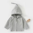 thumbnail image 2 of Wdgfv Boys Hooded Sweatshirt Soft Pullover Top Toddler Casual Outfit Comfortable Kids Clothing for Autumn Spring Seasons Light Gray 1-2 Years, 2 of 3