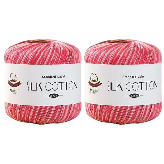 HUONA 2 Rolls Multicolor Yarn Thread Lightweight Gradient Cotton Yarns Knitting Thread 50g/Roll Soft Crocheting Yarn Thread Yarn Thread for Hat Clothes Scarves DIY Crafts Threads Type 2