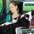 thumbnail image 5 of PAVILIA Travel Blanket Pillow, Soft Airplane Blanket 2-IN-1 Combo Set, Plane Blanket Compact Packable, Flight Essentials Car Pillow, Travelers Gifts Accessories, Luggage Backpack Strap, 60x43 Black, 5 of 8