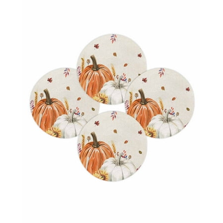 Fall Round Placemats Set of 4 Harvest Pumpkin Place Mats Thanksgiving Woven Placemat Bird Autumn Maple Leaves Linen Circle Braided Table Mat for Kitchen Dining Table Autumn Party Home Decor 15 Inch Fall Round Placemats Set of 4 Harvest Pumpkin Place Mats Thanksgiving Woven Placemat Bird Autumn Maple Leaves Linen Circle Braided Table Mat for Kitchen Dining Table Autumn Party Home Decor 15 Inch