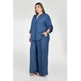 thumbnail image 2 of Conjunto con detalle de botones Roman Fashion /Tallas Extras, 782 (Azul medio) azul 38, 2 of 5