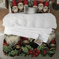 thumbnail image 2 of Pratyus Gnomes Christmas Wreath Holly 3-Piece Bedding Set Modern Soft Bedroom Decor Easy to Clean 87x68in, 2 of 8