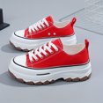 thumbnail image 1 of Zapatos De Lona Con Plataforma Para Mujer, Cómodos Zapatos Redondos Con Cordones Y Punta Cerrada, Zapatos Casuales De Color Sólido, 1 of 4