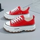 thumbnail image 1 of Zapatos De Lona Con Plataforma Para Mujer, Cómodos Zapatos Redondos Con Cordones Y Punta Cerrada, Zapatos Casuales De Color Sólido, 1 of 4