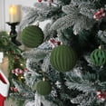 thumbnail image 7 of TETOU 12Pcs 3.15" Velvet Christmas Balls Flocked Christmas Tree Ornaments Christmas Tree Hanging Velvet Ornaments Ball for Christmas Holiday Wedding Party Home Decor(Avocado Green), 7 of 7