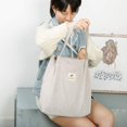 thumbnail image 2 of Bolso de mano de pana para mujeres, niñas, niños, bolso de hombro con bolsillo interior, bolso de compras, 2 of 4