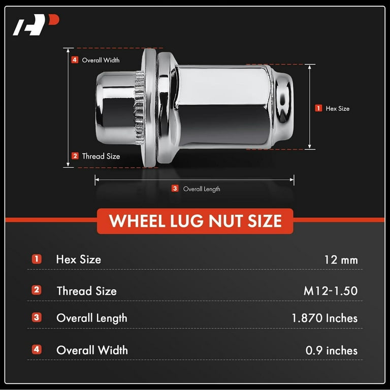 Dadi Cromati Per Toyota Tacoma 4Runner - Set 24 Pezzi Cromati Dadi