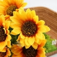 thumbnail image 5 of Artificial Sunflower Bouquet | Realistic Silk Flower Arrangement | Lifelike Plastic Home Decor | Yellow Artificial Floral Centerpiece | 31x20cm | 1 Piece | Indoor Office Garden Display, 5 of 8