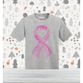 thumbnail image 2 of Shop4Ever Breast Cancer Pink Ribbon Word Montage Toddler's Cotton T-Shirt 5T/6T Heather Grey, 2 of 6