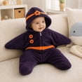 thumbnail image 4 of Halloween Baby Clothes Soft Flannel Hooded Romper Jumpsuit Halloween One-Piece Fll Winter Outfit for Kids, 4 of 6