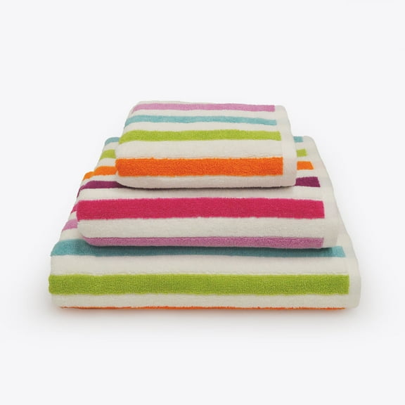 Cali Multicoloured Striped Towels - 100% Cotton