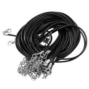BOINN 20 Pieces 20 Inches Black Waxed Necklace Cord with Clasp Bulk for Bracelet Necklace and Jewelry Making