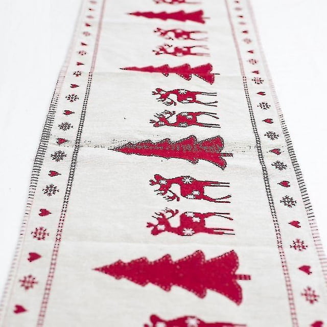 Mantel Decoraciones navideñas TANGJMXG para fiestas de Año Nuevo Árbol de Navidad Alce Estampado