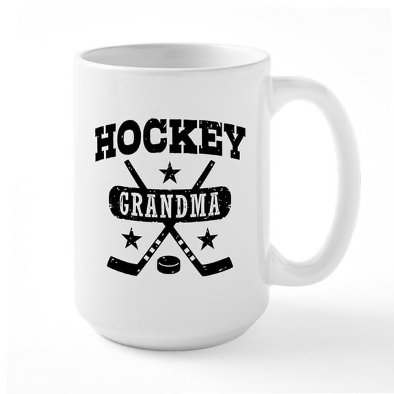 CafePress - Hockey Grandma Large Mug - 15 oz Ceramic Large White Novelty Mug