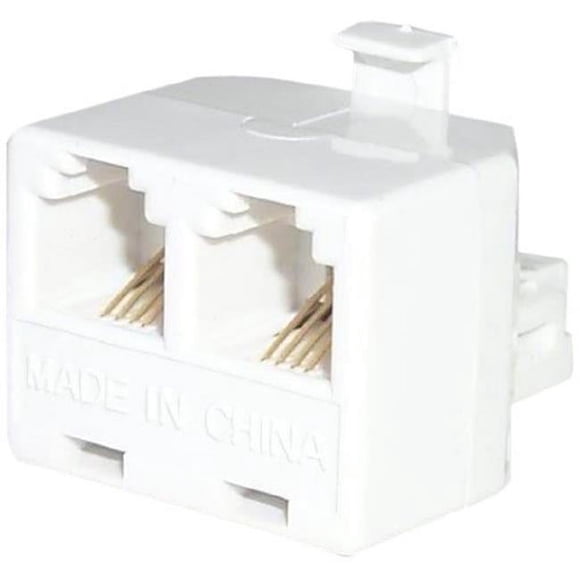 Black Point Products BT-011 WHITE Modular Duplex Jack Adapter