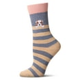 thumbnail image 4 of MeMoi Women's "Just Hanging" Striped Embroidered Cotton Rich Novelty Crew Socks - Womens - Female, 9-11, Black, 4 of 8