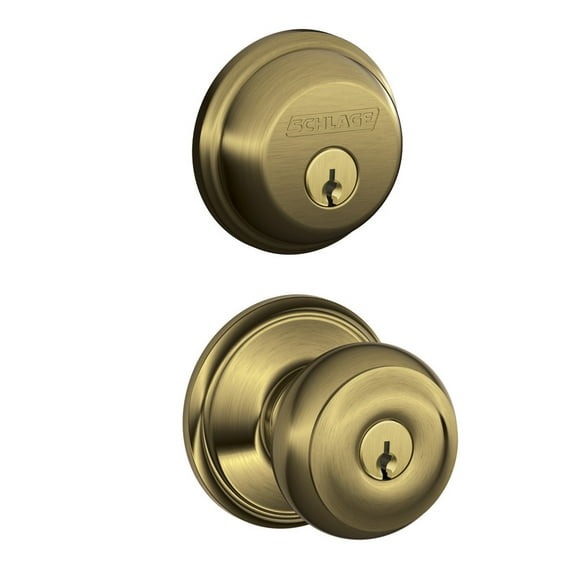 Schlage Lock Company FB50NVGEO609 Georgian Antique Brass Knob