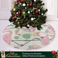 thumbnail image 6 of FMSHPON FlamingosPalm Leaves Xmas Christmas Tree Skirt Stand Mat for Holiday Party Decoration Indoor Outdoor 48 inches, 6 of 6