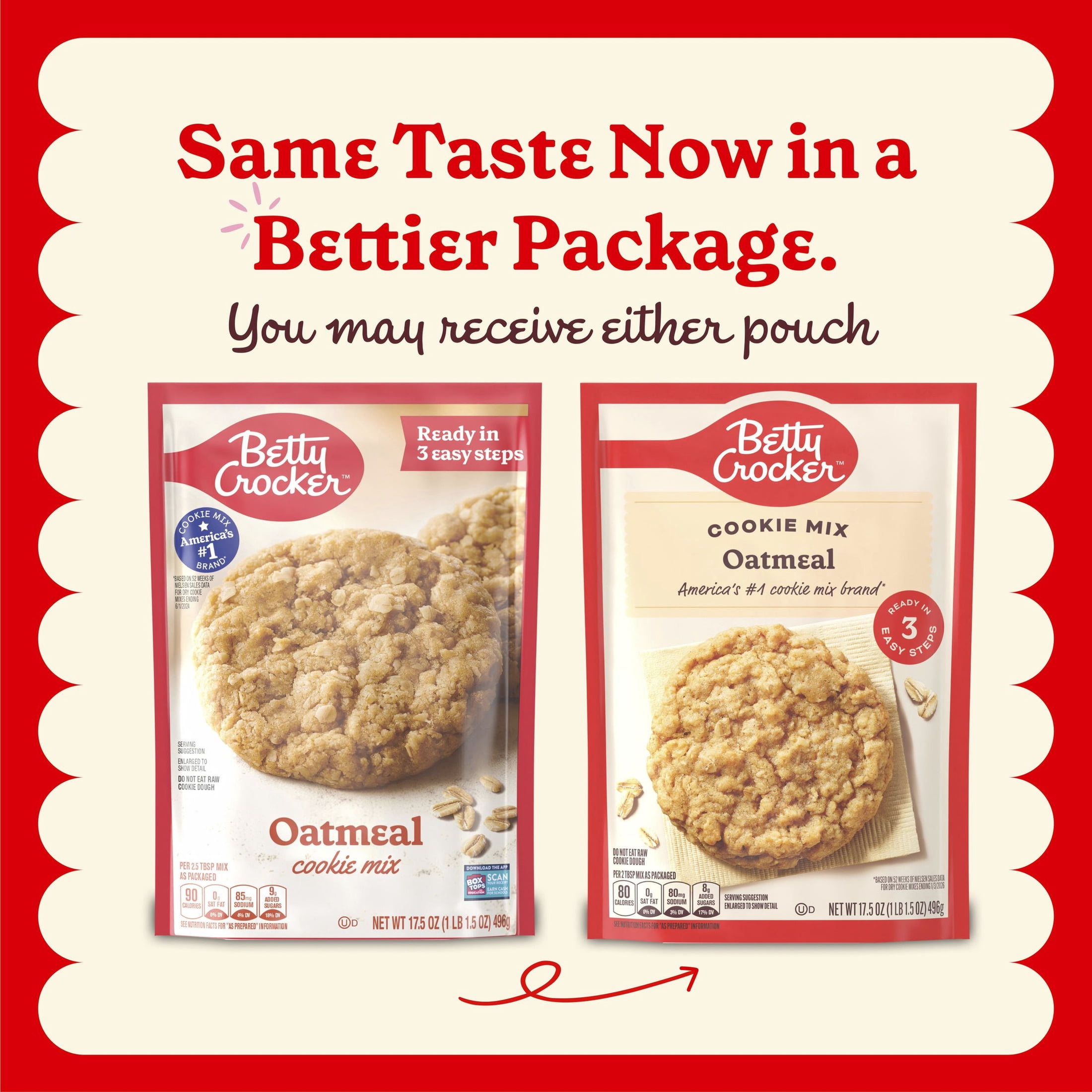 (3 pack) Betty Crocker Oatmeal Cookies, Cookie Baking Mix, 17.5 oz