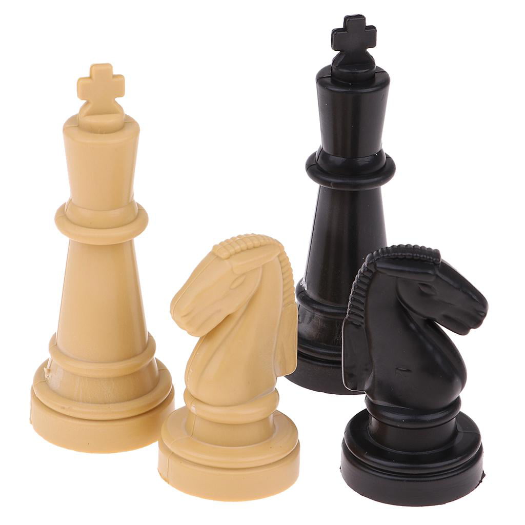 64pcs Wooden Chess Pieces Only Board Game Checker Pawns Accessory 
