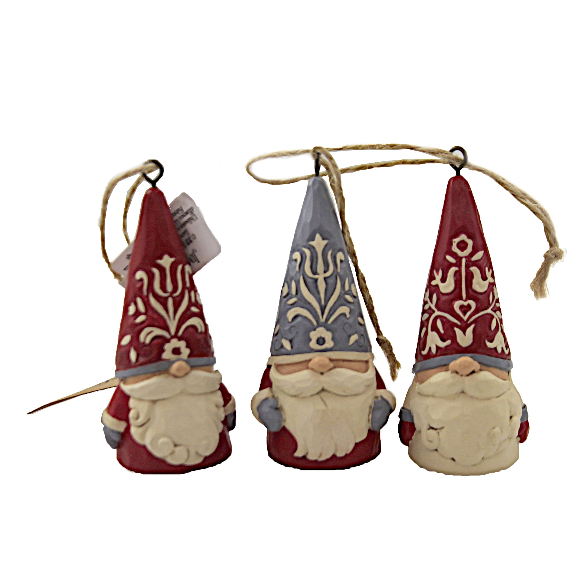 Jim Shore Set 3 Mini Gnomes Ornaments Polyresin Nordic Noel Christmas ...