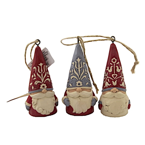 Enesco Jim Shore Heartwood Creek Nordic Mini Gnomes Ornament, 3-Piece Set Figurine