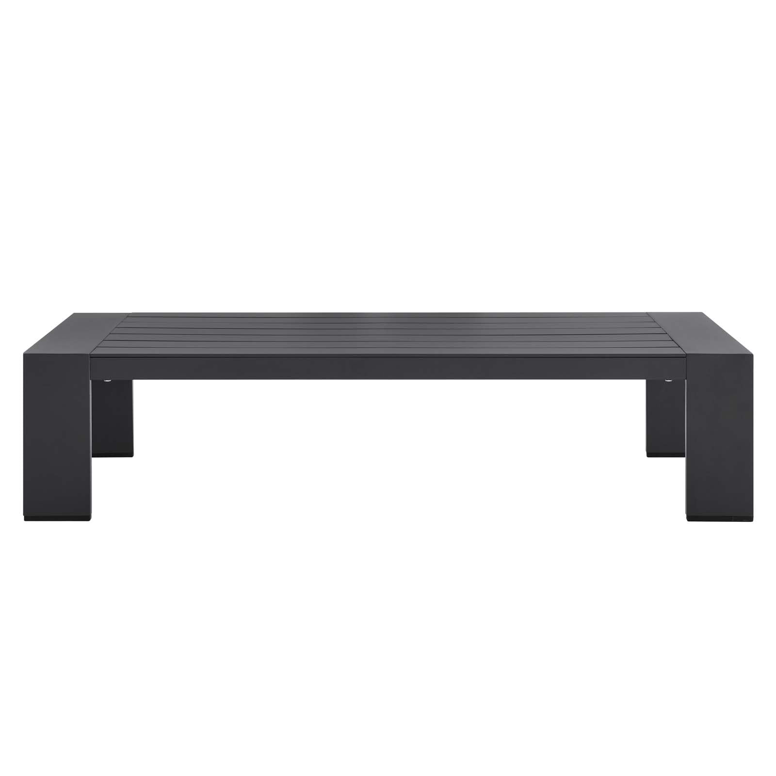 Modway Tahoe Outdoor Patio Powder-Coated Aluminum Coffee Table in Gray