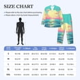 thumbnail image 4 of Daiia Retro Palm Beach Sunset for Men's Long-Sleeved Pajama Set – Soft & Comfortable Sleepwear Button-Up Pajamas Cozy Lounge Wear-XX-Large, 4 of 7