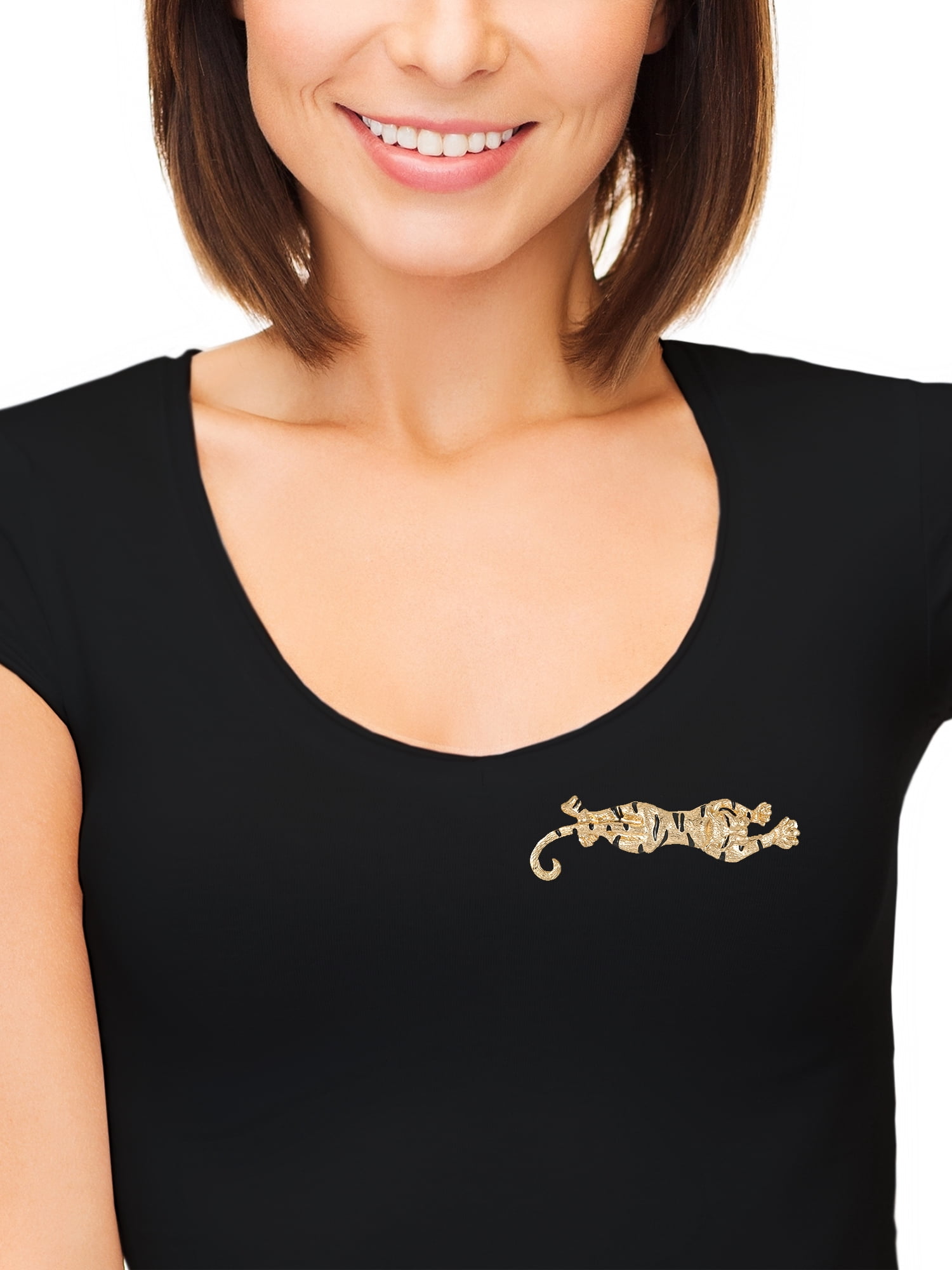 Time and Tru Goldtone Tiger Brooch, 1 Piece
