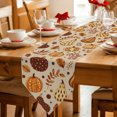 thumbnail image 2 of Orange Fall Table Runner Linen Burlap Table Runner 48 Inches Long Autumn Pumpkins Botanical Thanksgiving Dresser Scarves for Kitchen Island Coffee Dining Room Party Wedding Holiday Decoration 13"x48", 2 of 8