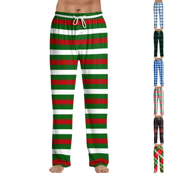 Zimjoy Green Pajama Pants Men Soft Elastic Waist Plaid Sleep Pant Casual Drawstring Warm Flannel Pajama Pants Comfy Loose Sleep Pant Christmas Sleep Bottoms with Pockets, Army Green L