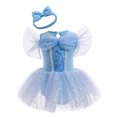 thumbnail image 2 of QEFJNO 3M-18M Baby Girls Princess Bodysuit Dress Infant Halloween Christmas Birthday Romper Tulle Dresses with Headband, 2 of 12