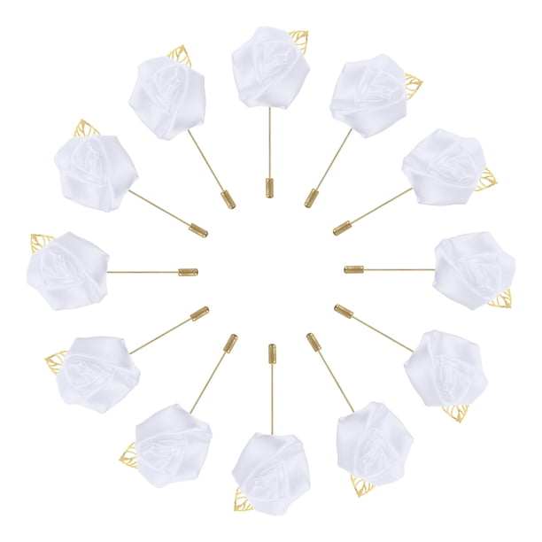 Ramilletes de Rosa Unique Bargains 12 Pcs Ceremonia de Boda Aniversario Cena Formal blanco