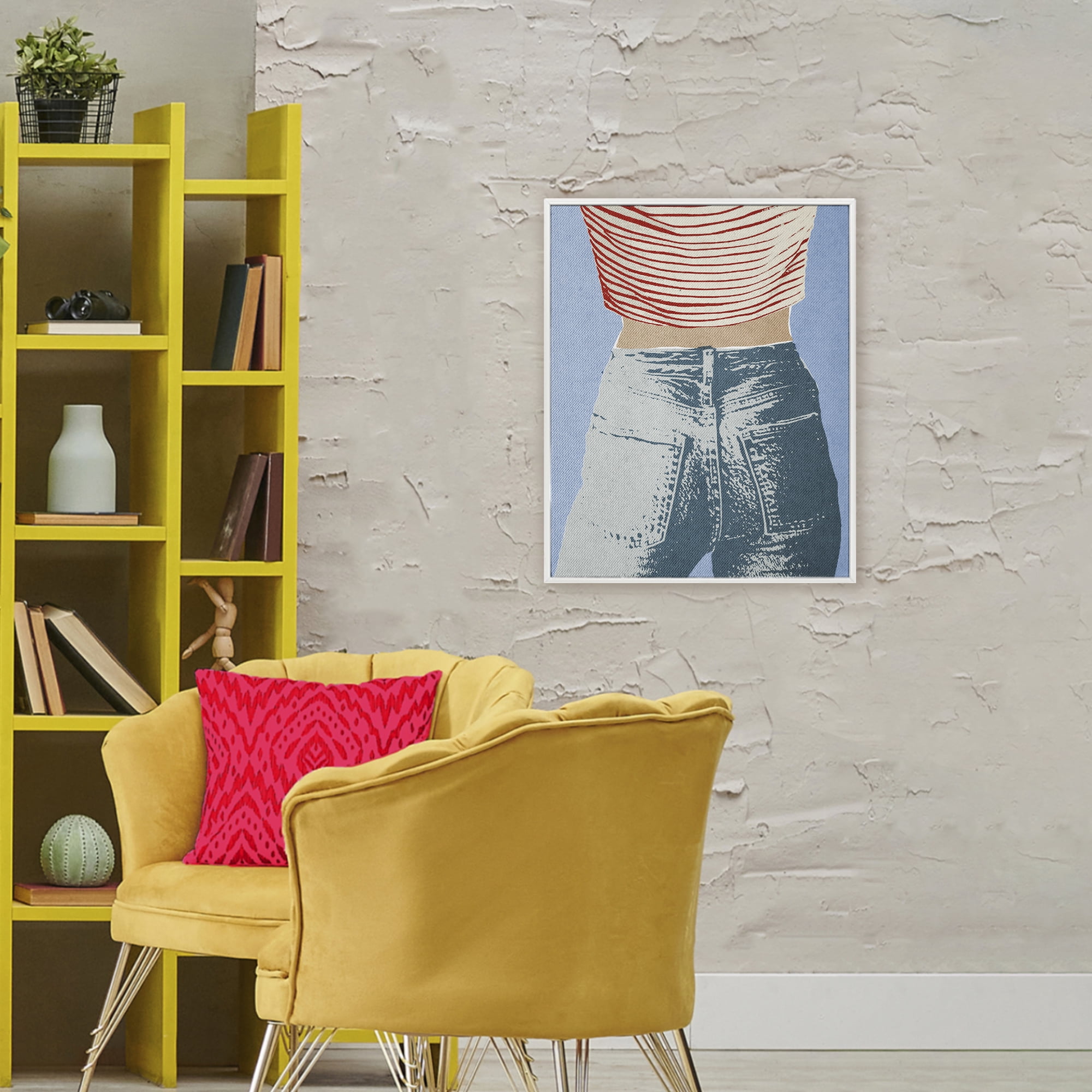 Stupell Industries Favorite Jeans Vintage White Framed Giclee Art, design by Victoria Barnes