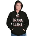 thumbnail image 4 of No Drama Llama Alpaca Chill Relaxed Unisex Fleece Graphic Zip Up Hoodie Brisco Brands 2X, 4 of 5