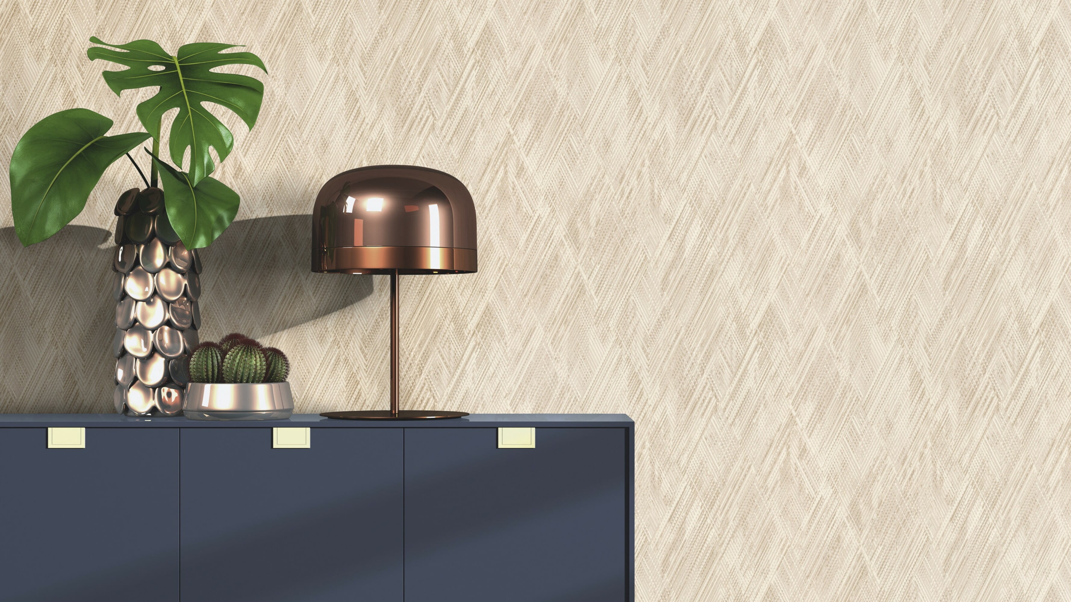 Beige Playful Textured Geometric Wallpaper