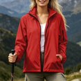 thumbnail image 4 of Waterproof Rain Jacket Women No Hood Zip Up Windbreaker Outdoor Coat Hiking Travel Lightweight Jacket, S, 4 of 6