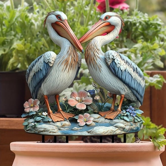 Clearance Sale! Birds Symbolizes Acrylic Garden Potted Decoration Props Inserted Ornaments. Card Slot Practical Home Decor 7.9" X 11.8"