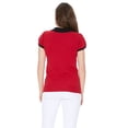 thumbnail image 3 of YEMAK Women's Pointed Collar Cat Tea Cup Short Sleeve Pullover Sweater MK3591CAT-RED/BLK-M, 3 of 4