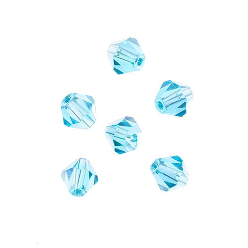 64pcs Crystal Lane DIY Bicone 7in 6mm Transparent Blue AB 2 glass bead Strands for Jewelry Making, DIY Crafts & Decorations