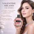 thumbnail image 3 of Valentine Milano for Women Eau de Parfum Spray – 3.4 fl oz / 100 ml – Floral Scent Fragrance with Jasmine & Rose – Long Lasting Women’s Perfume – Elegant Gift Bottle, 3 of 6
