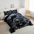thumbnail image 3 of Castle Fairy Gothic Floral Rose Skull Bedding Comforter Set 2pcs for Female Men,Animal Black Crow Twin Comforter Sets Microfiber,Vintage Aesthetic Exotic Style Breathable Bedding Set, 3 of 8