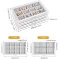 thumbnail image 5 of ProCase Earring Holder Organizer Box Valentine's Day Gifts, Clear Acrylic Jewelry Box for Women, Stackable Large Jewelry Storage Case with Adjustable Velvet Trays on Dresser Vanity -Grey, 3 Layers, 5 of 8
