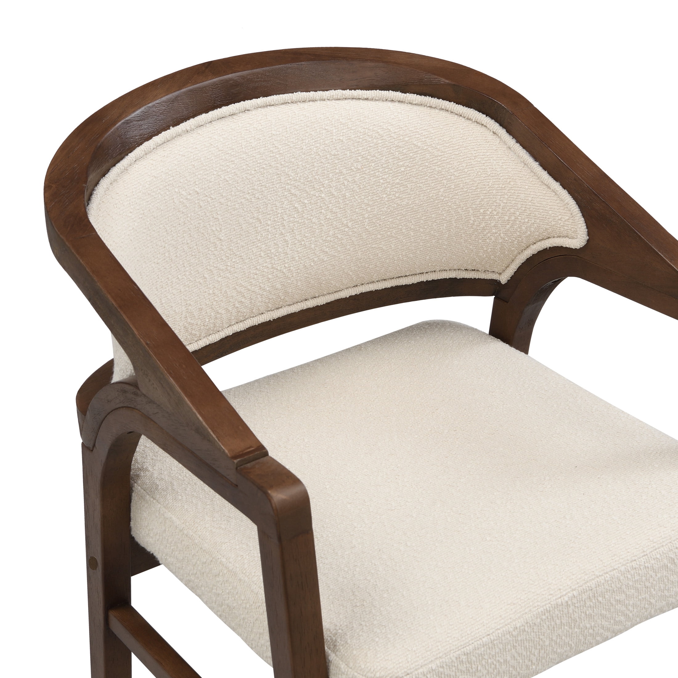 Christopher Knight Home 7-Piece Contemporary Dining Set, 90" Table with Boucle Upholstered Chairs, Walnut