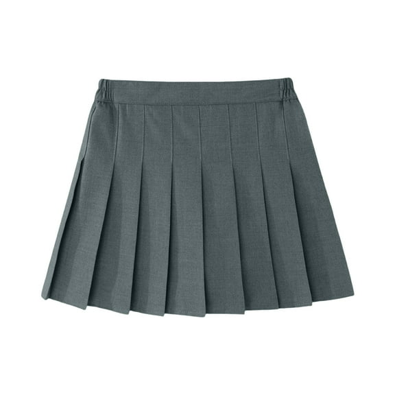 Pleated Skirt for Women and Girls High Waist School Uniform Style Skater Skirt with Elastic Waistband