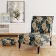 thumbnail image 2 of Designart "Sky Blue Petal Harmony" White Floral Upholstered Accent Chair - Cottage Arm Chair For Bedroom, 2 of 5