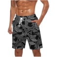 thumbnail image 2 of Muscularfit Men's Shorts Plus Size Board Beach Clothing Casual Baggy Mid Rise Big & Tall Work Clothes for Men,Gray,L, 2 of 5