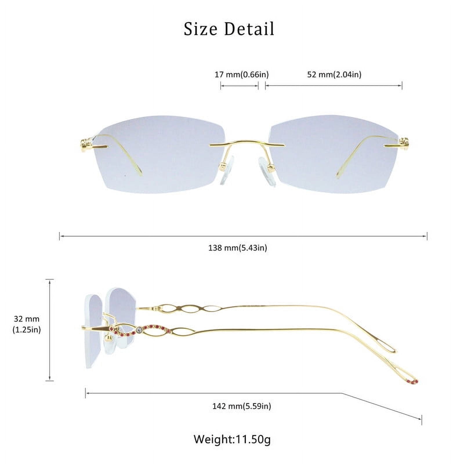 LifeArt Pure Titanium Frame Glasses/Blue Light Blocking Reading Glasses, Reduce Eyestrain, Stylish for Men and Women(Gold,+3.50 Magnification)